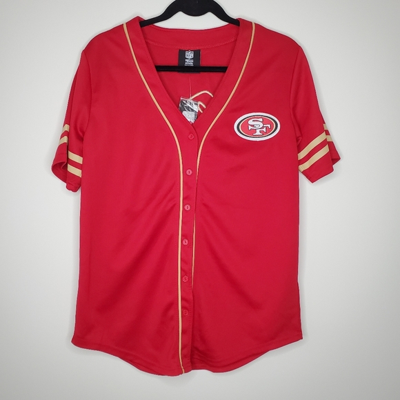 49ers button up jersey